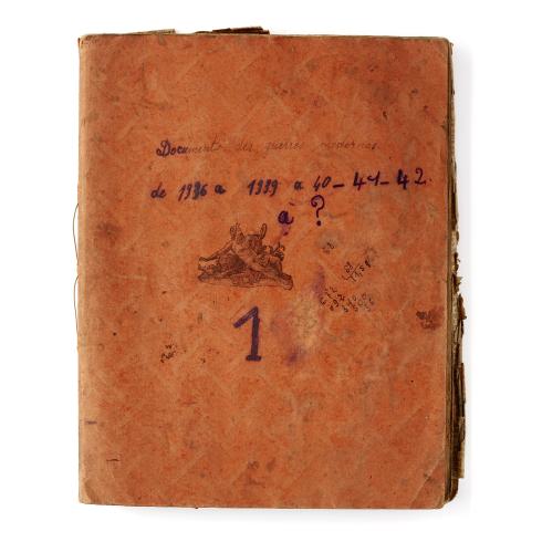 Cahier « Documents des guerres modernes » rédigé par une des sœurs d’Antoine Ortovent